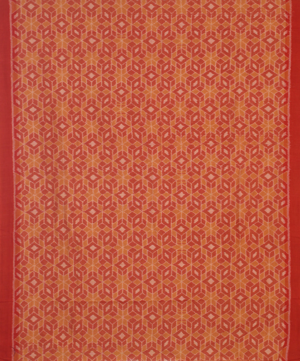 Orange cream handwoven cotton sambalpuri dress material