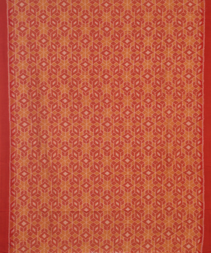 Orange cream handwoven cotton sambalpuri dress material