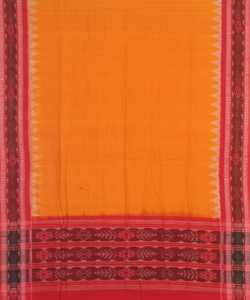 Red yellow sambalpuri handloom cotton dress material