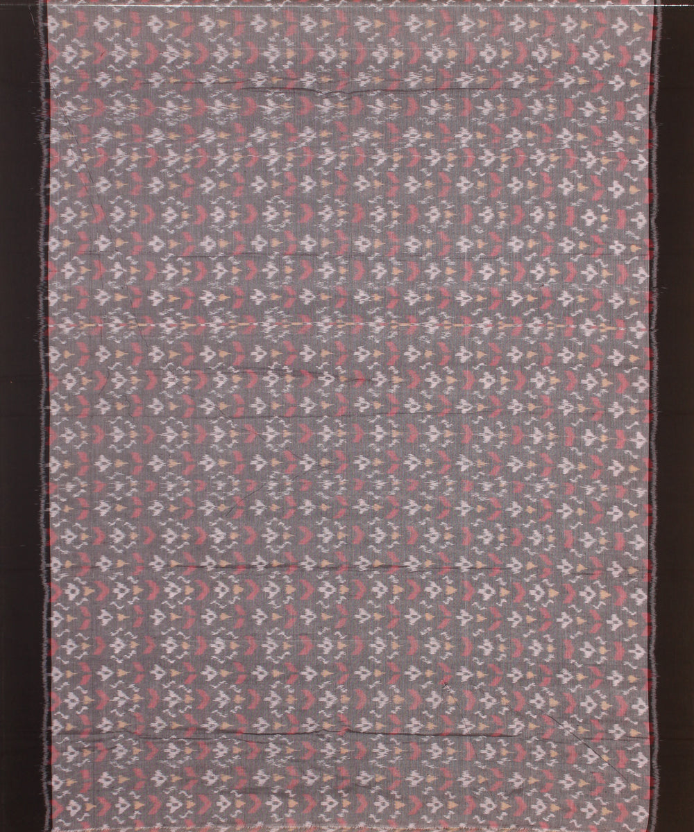 Grey black handwoven cotton sambalpuri dress material