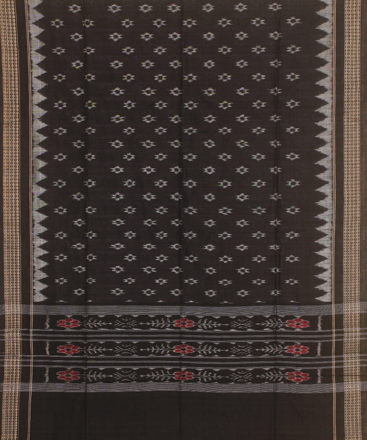 Grey black handwoven cotton sambalpuri dress material