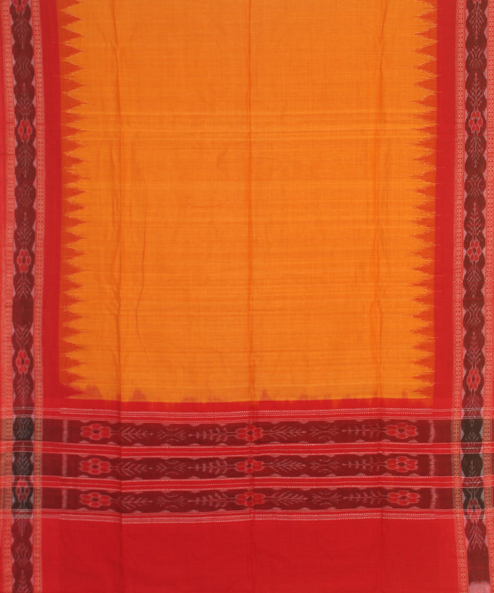 Red yellow handwoven sambalpuri cotton dress material