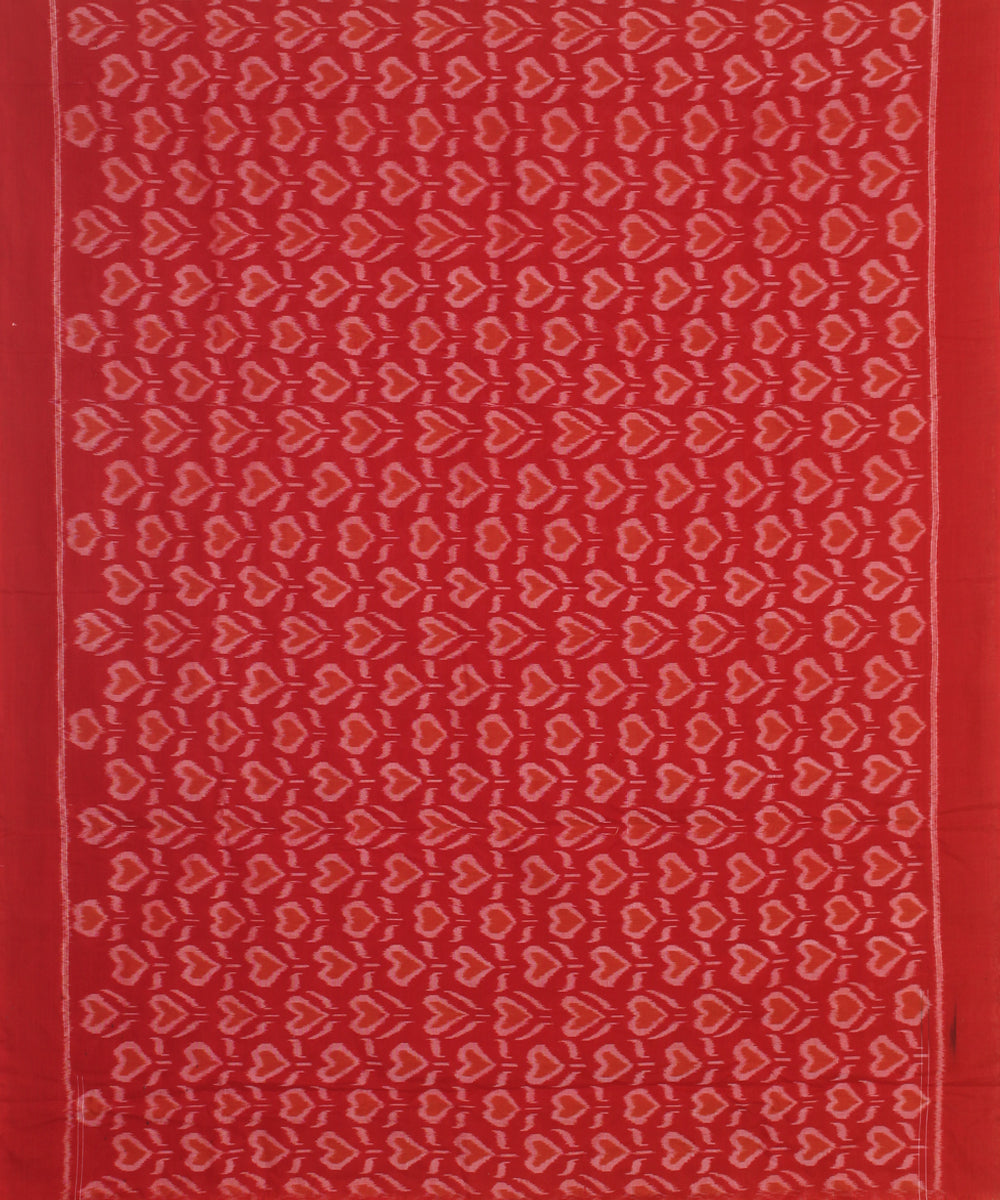 Red yellow handwoven sambalpuri cotton dress material