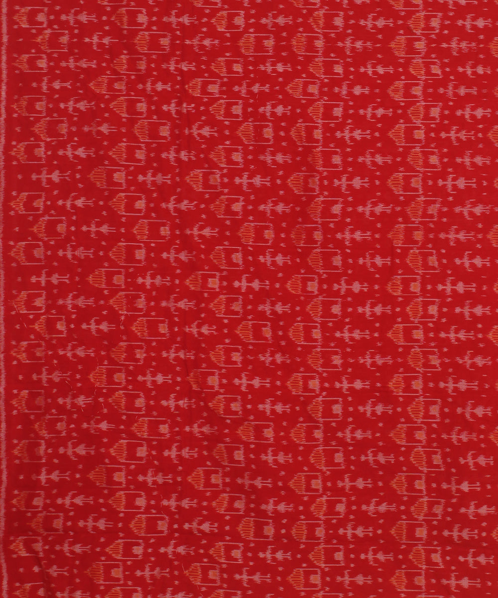 Red yellow handwoven cotton sambalpuri dress material