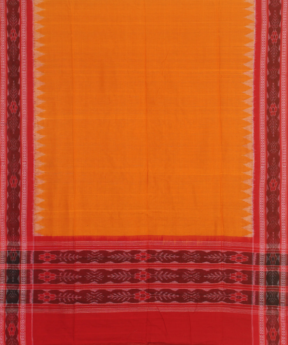 Red yellow handwoven cotton sambalpuri dress material