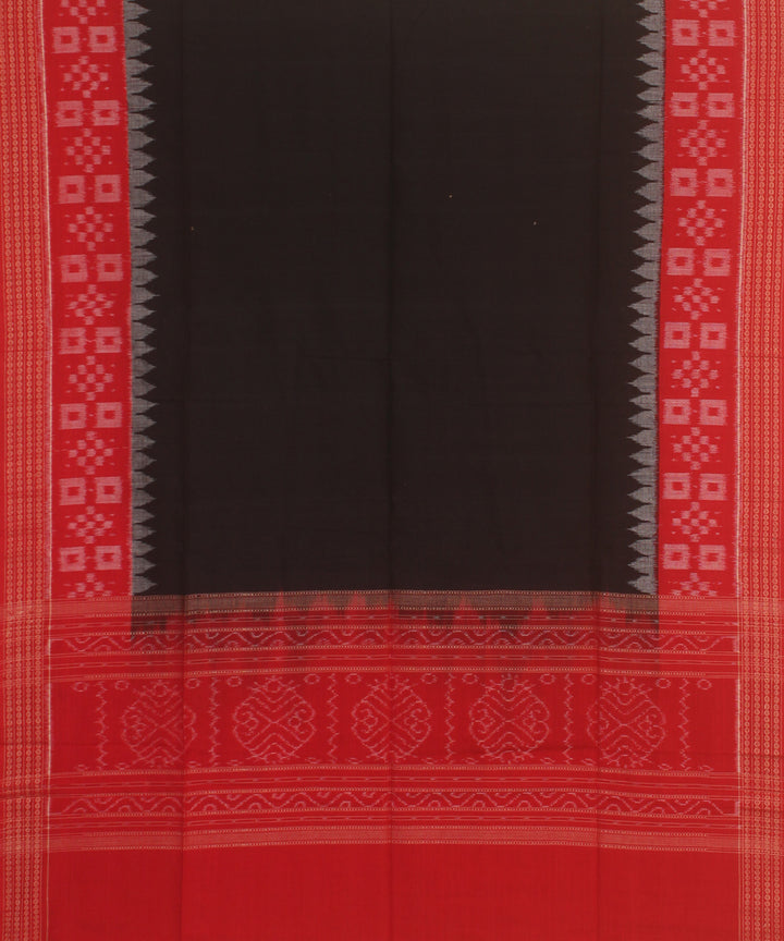 Red black handwoven cotton sambalpuri dress material