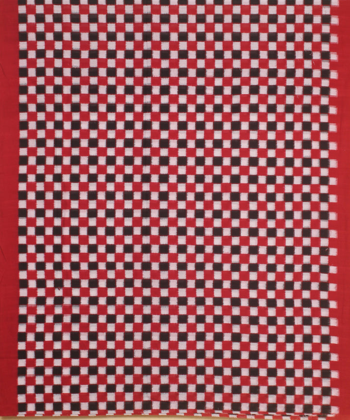 Red black handwoven cotton sambalpuri dress material