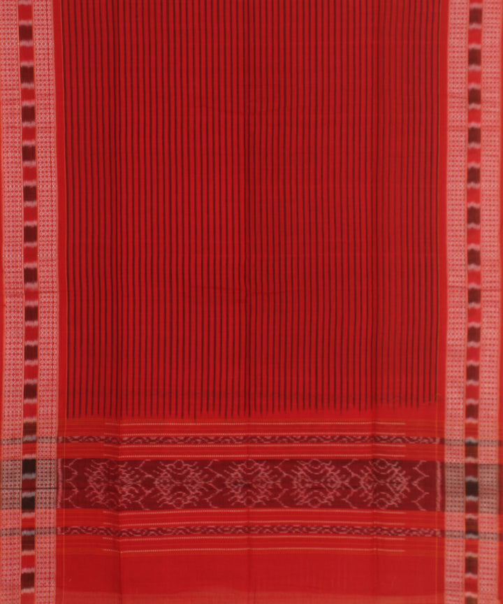 Orange red handwoven cotton sambalpuri dress material