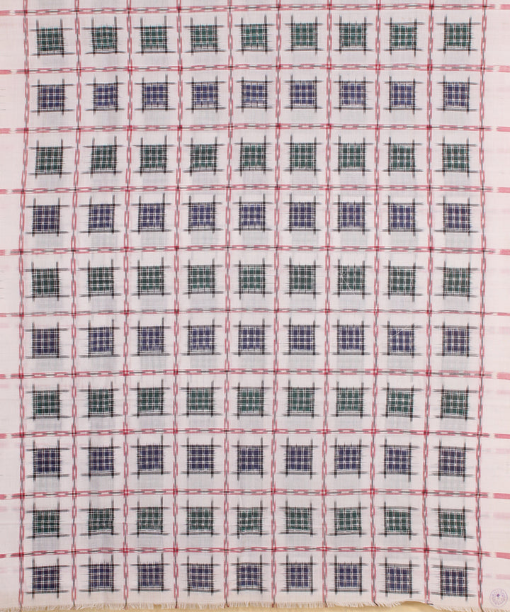 White black handwoven sambalpuri cotton dress material