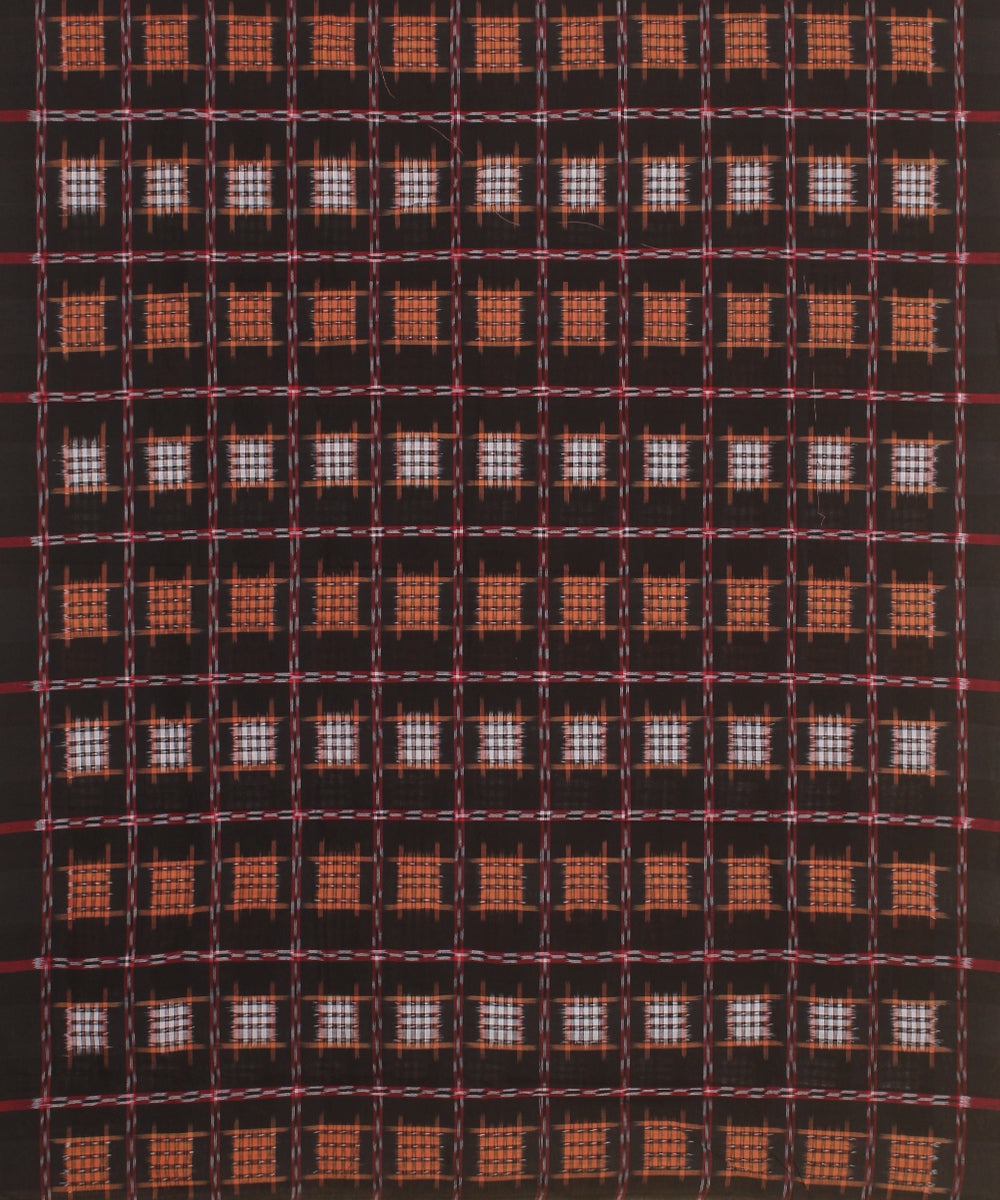 Black red handwoven cotton sambalpuri dress material