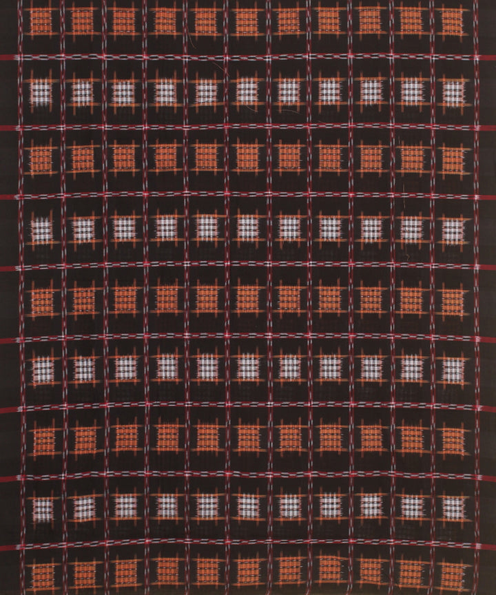 Black red handwoven cotton sambalpuri dress material
