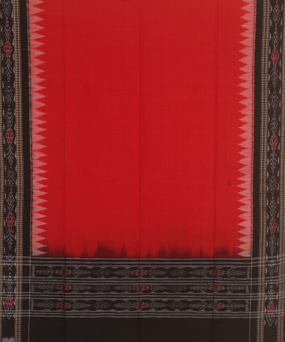 Black red handwoven cotton sambalpuri dress material