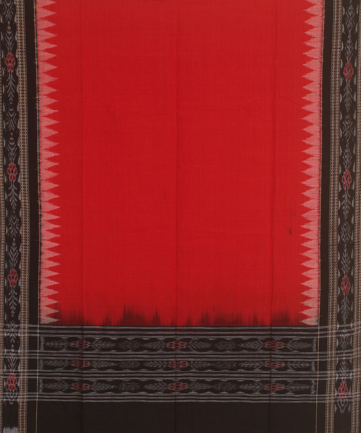 Black red handwoven cotton sambalpuri dress material