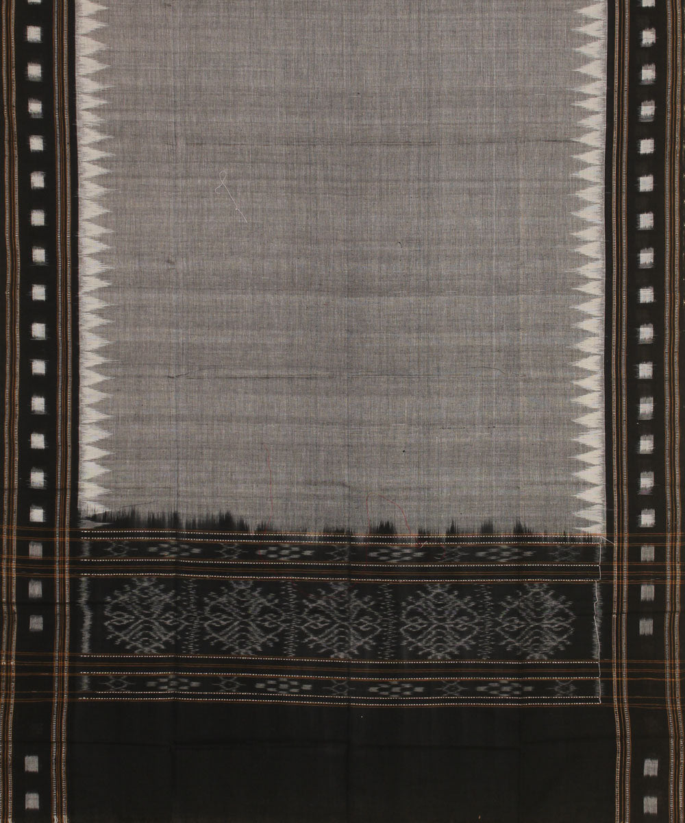 Grey black handwoven sambalpuri cotton dupatta
