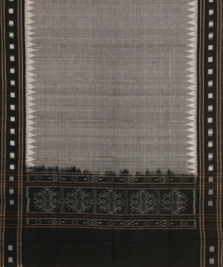 Grey black handwoven sambalpuri cotton dupatta