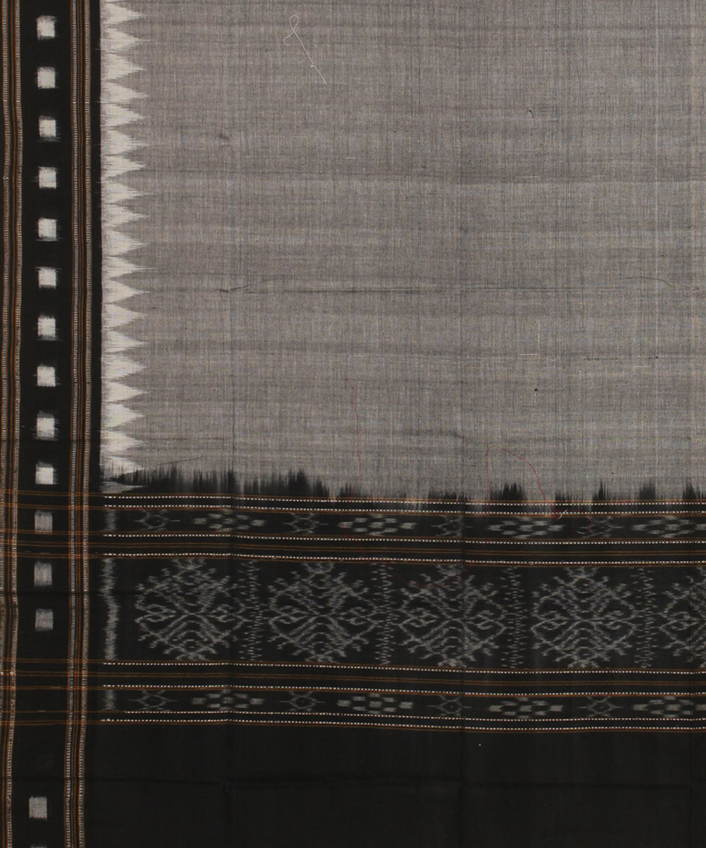 Grey black handwoven sambalpuri cotton dupatta