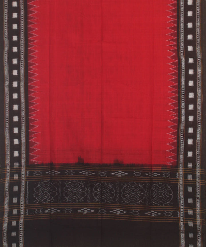 Red black handloom cotton sambalpuri dupatta