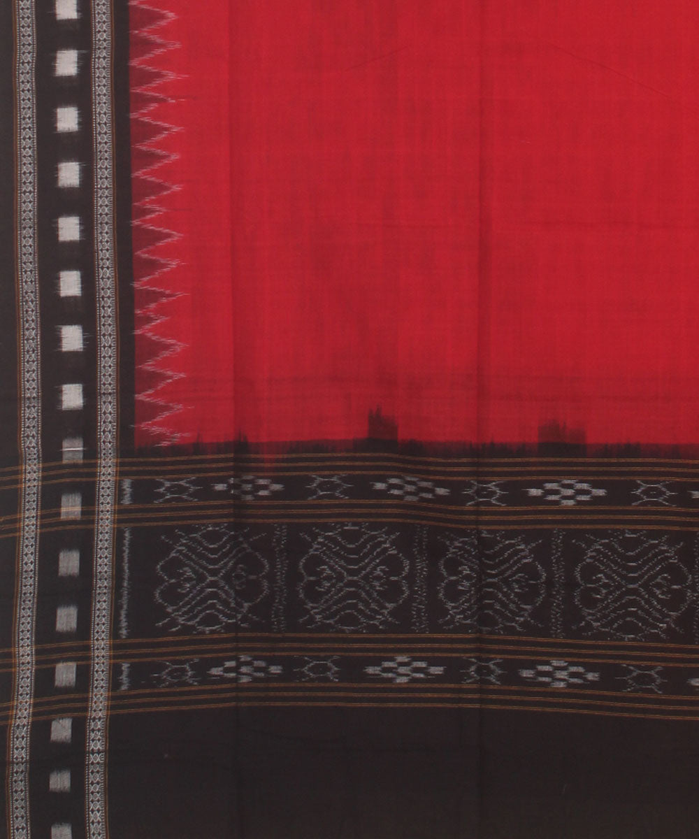 Red black handloom cotton sambalpuri dupatta