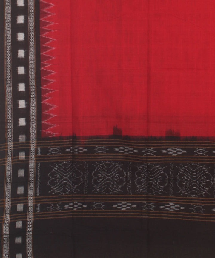 Red black handloom cotton sambalpuri dupatta