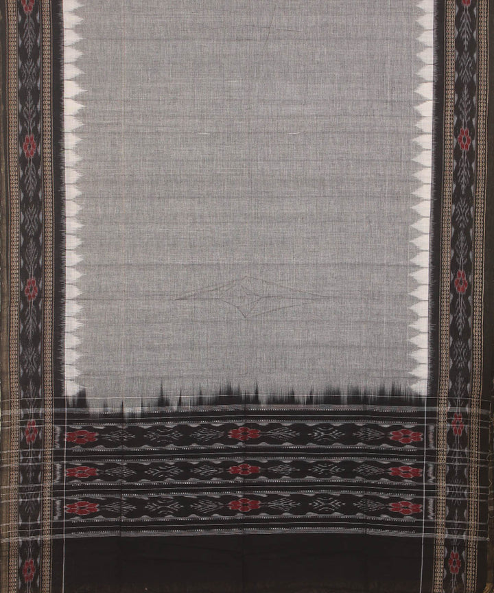 Grey black cotton handwoven sambalpuri dupatta