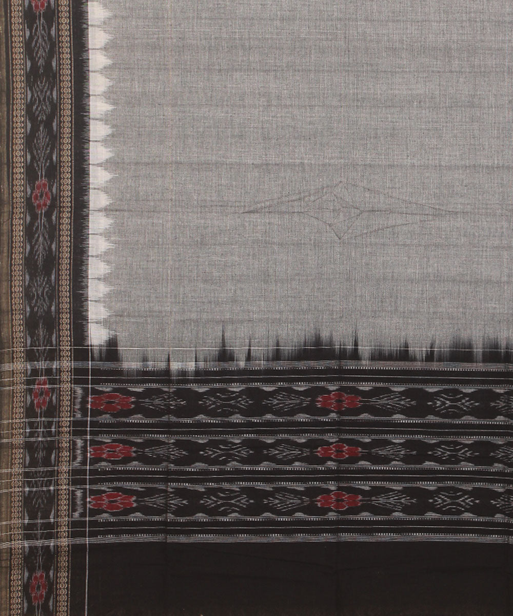 Grey black cotton handwoven sambalpuri dupatta