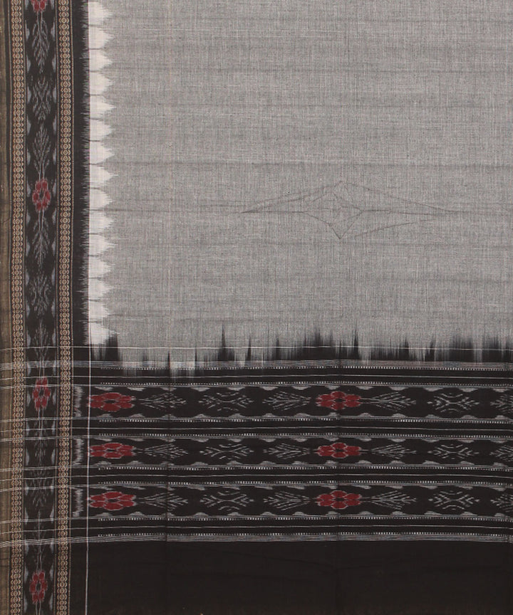 Grey black cotton handwoven sambalpuri dupatta