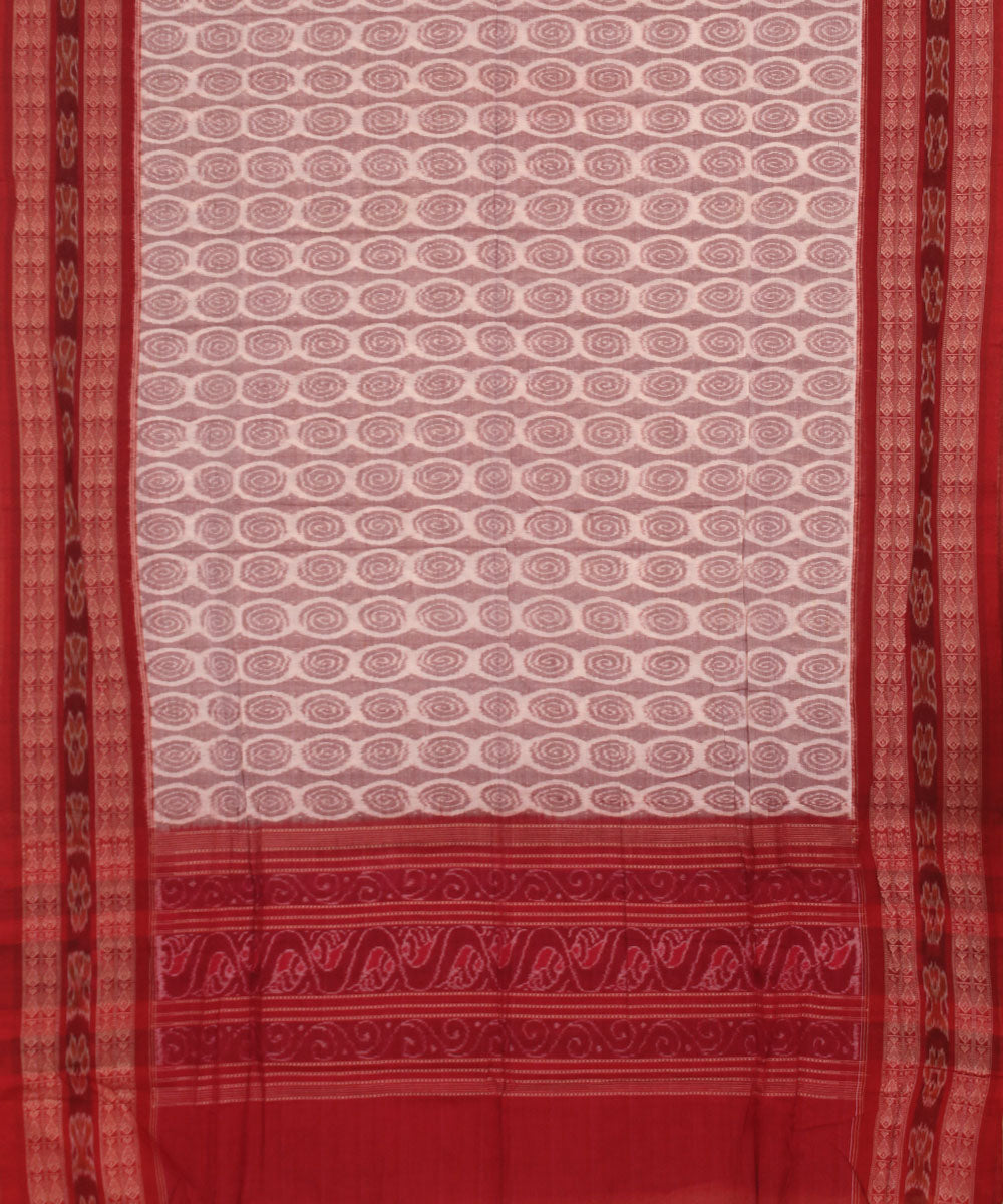 Pink red handwoven cotton sambalpuri dupatta