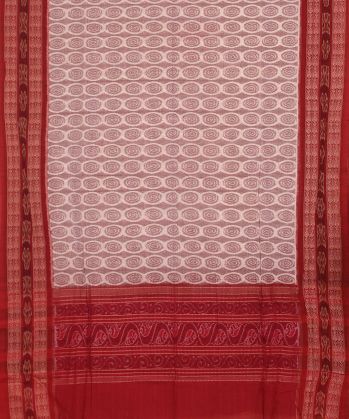 Pink red handwoven cotton sambalpuri dupatta