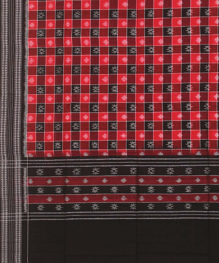 Red black cotton handloom sambalpuri dupatta
