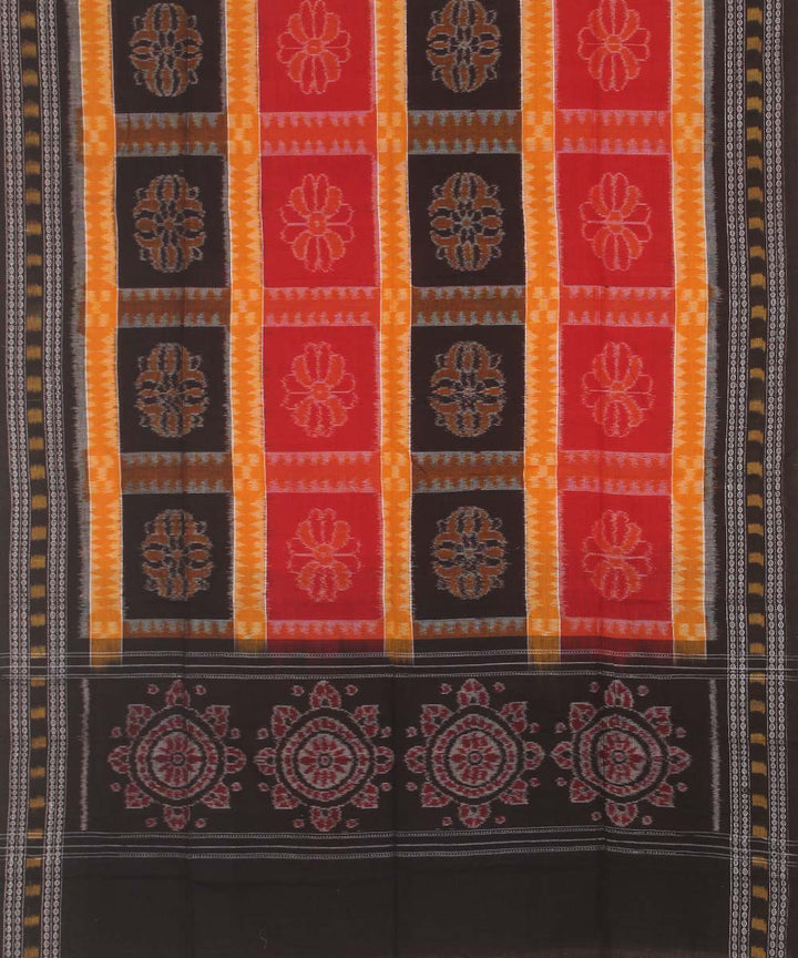 Multicolor black handloom cotton sambalpuri dupatta