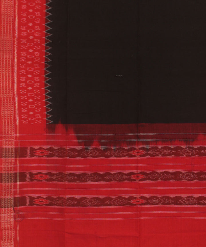 Black red handwoven cotton sambalpuri dupatta