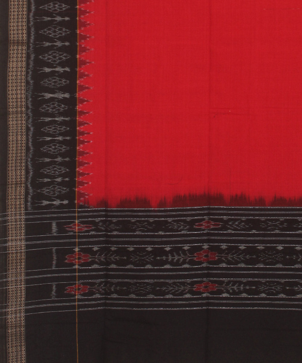 Red black cotton sambalpuri handwoven dupatta
