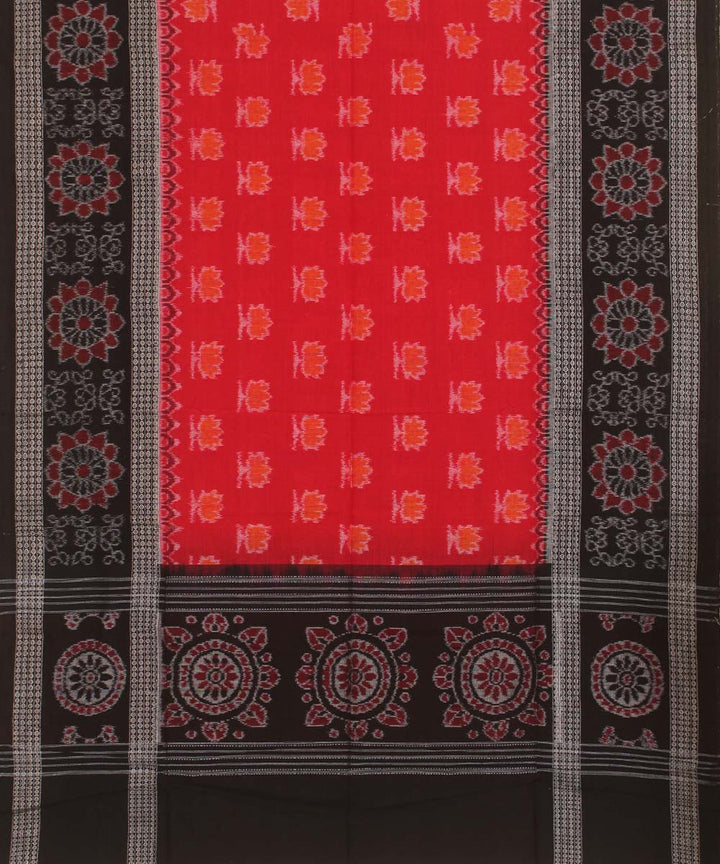 Red black handwoven sambalpuri cotton dupatta