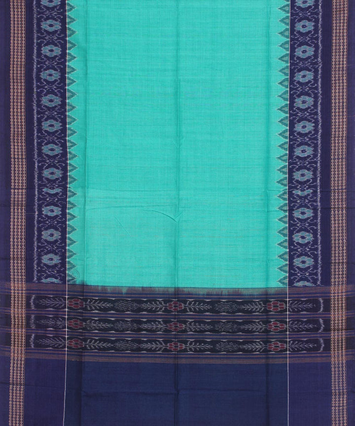 Sea green blue handwoven cotton sambalpuri dupatta