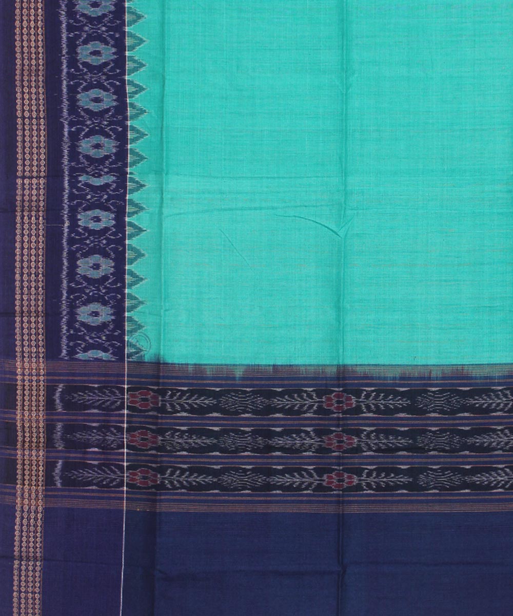 Sea green blue handwoven cotton sambalpuri dupatta