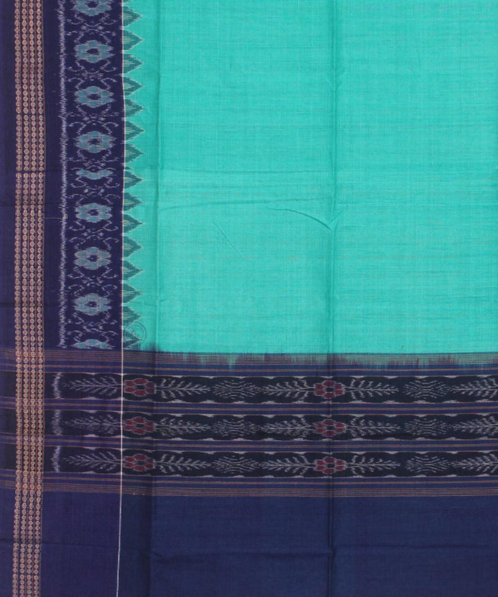 Sea green blue handwoven cotton sambalpuri dupatta