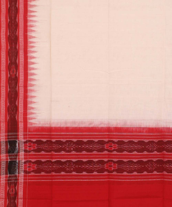 White red handwoven cotton sambalpuri dupatta
