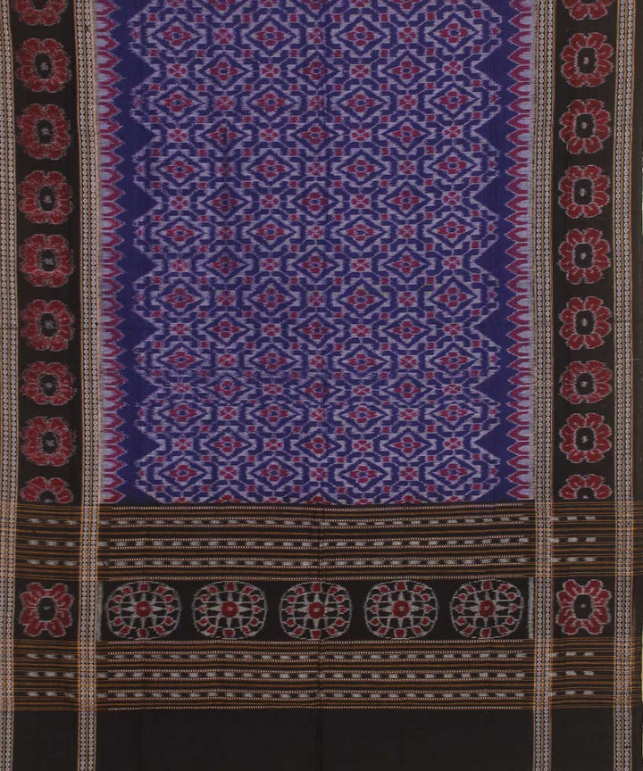 Navy blue black handwoven sambalpuri cotton dupatta
