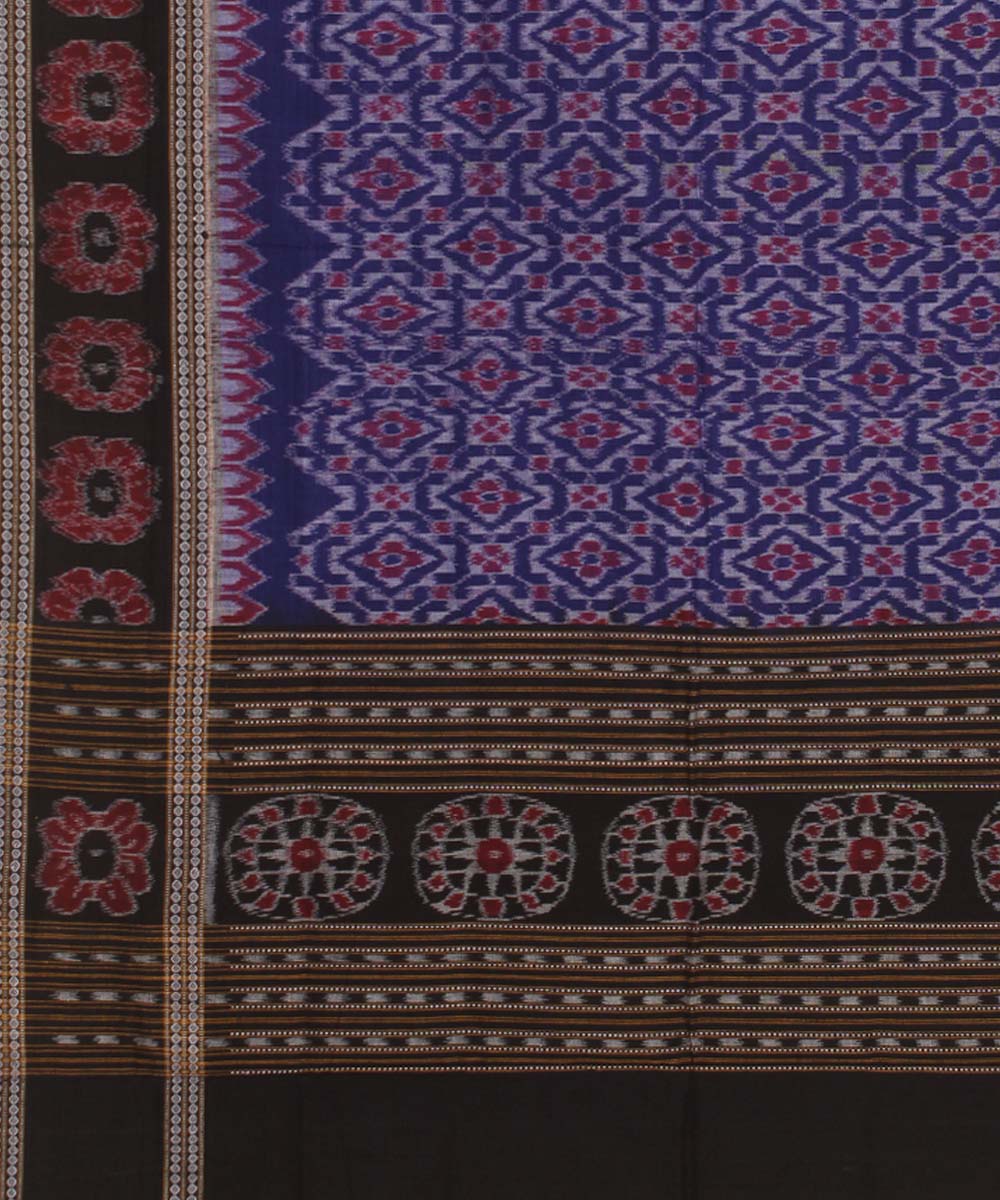 Navy blue black handwoven sambalpuri cotton dupatta