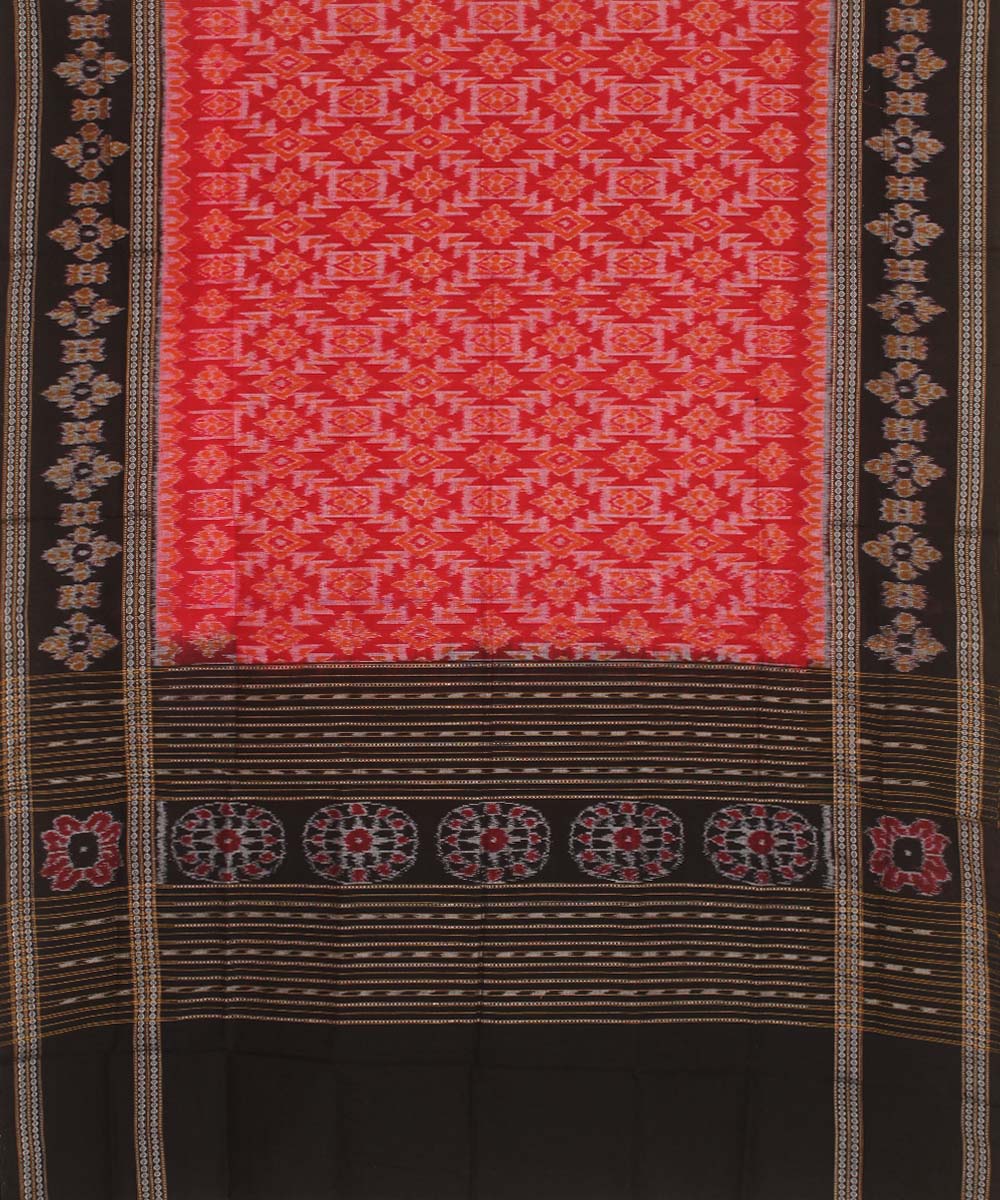 Red black handloom sambalpuri cotton dupatta