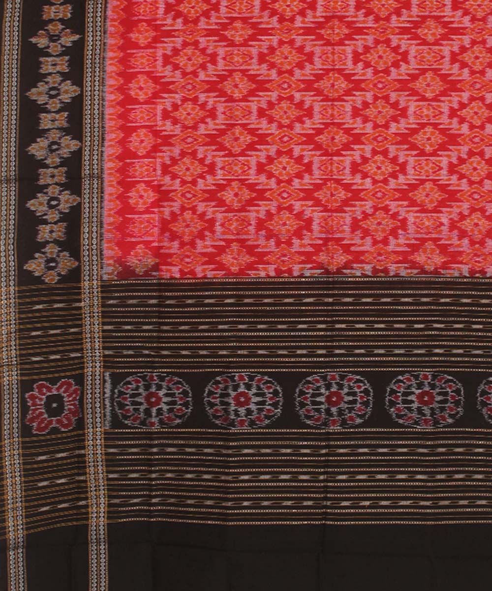 Red black handloom sambalpuri cotton dupatta