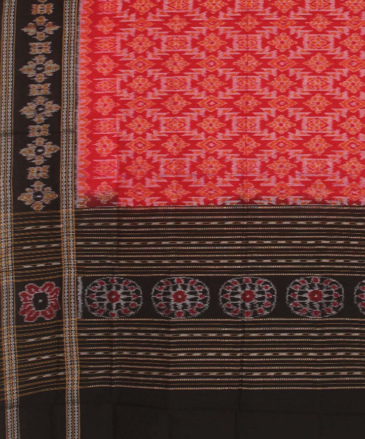 Red black handloom sambalpuri cotton dupatta