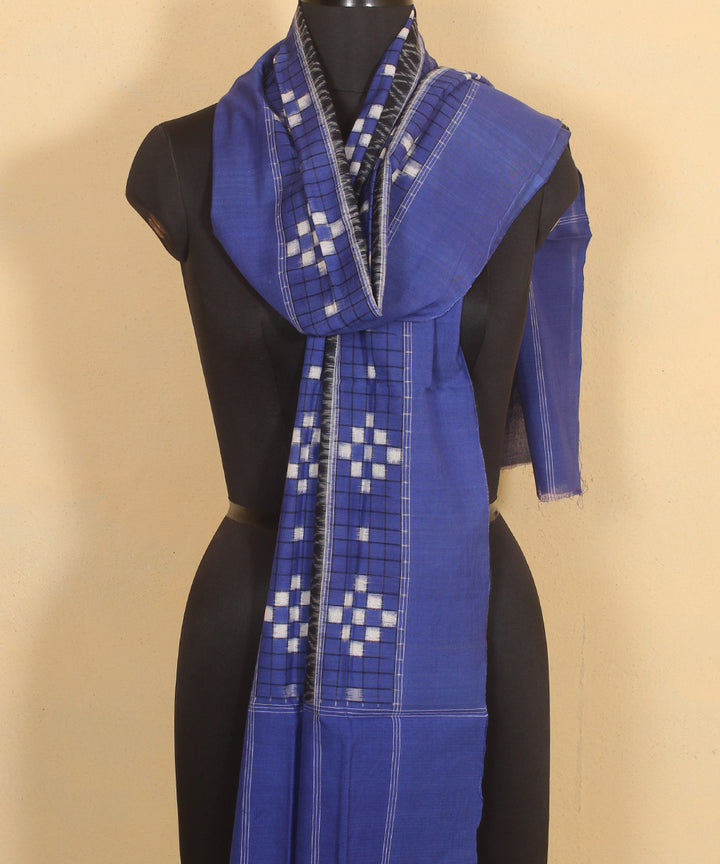 Navy blue  handwoven cotton sambalpuri stole