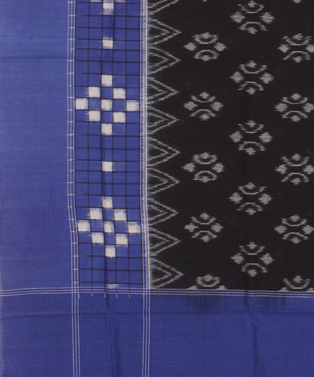 Navy blue  handwoven cotton sambalpuri stole