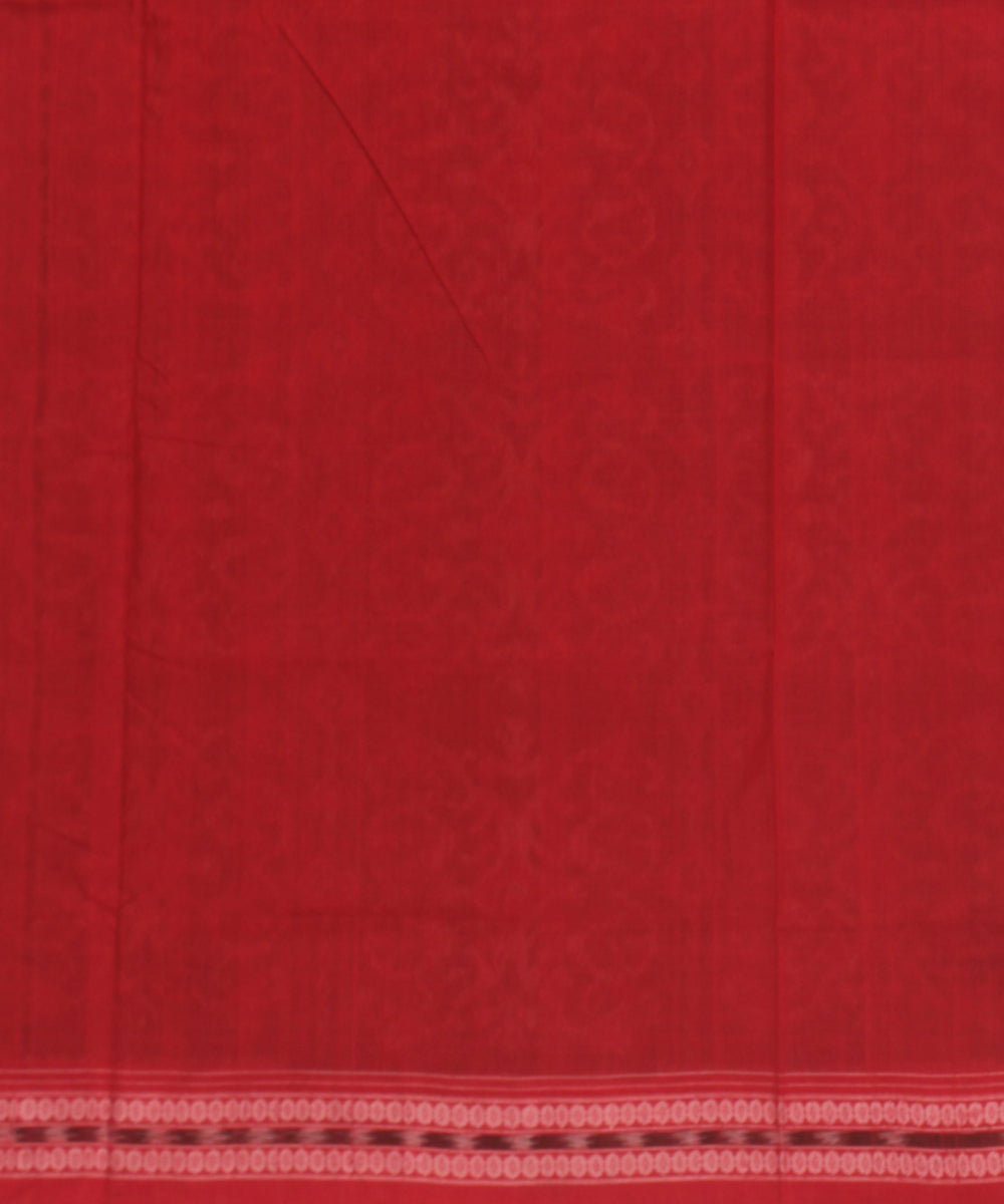Olive green red cotton handloom sambalpuri saree