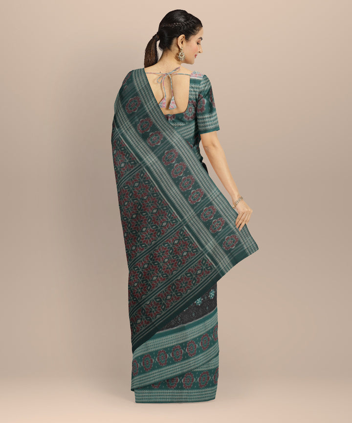 Black green wide border patli cotton handloom sambalpuri saree