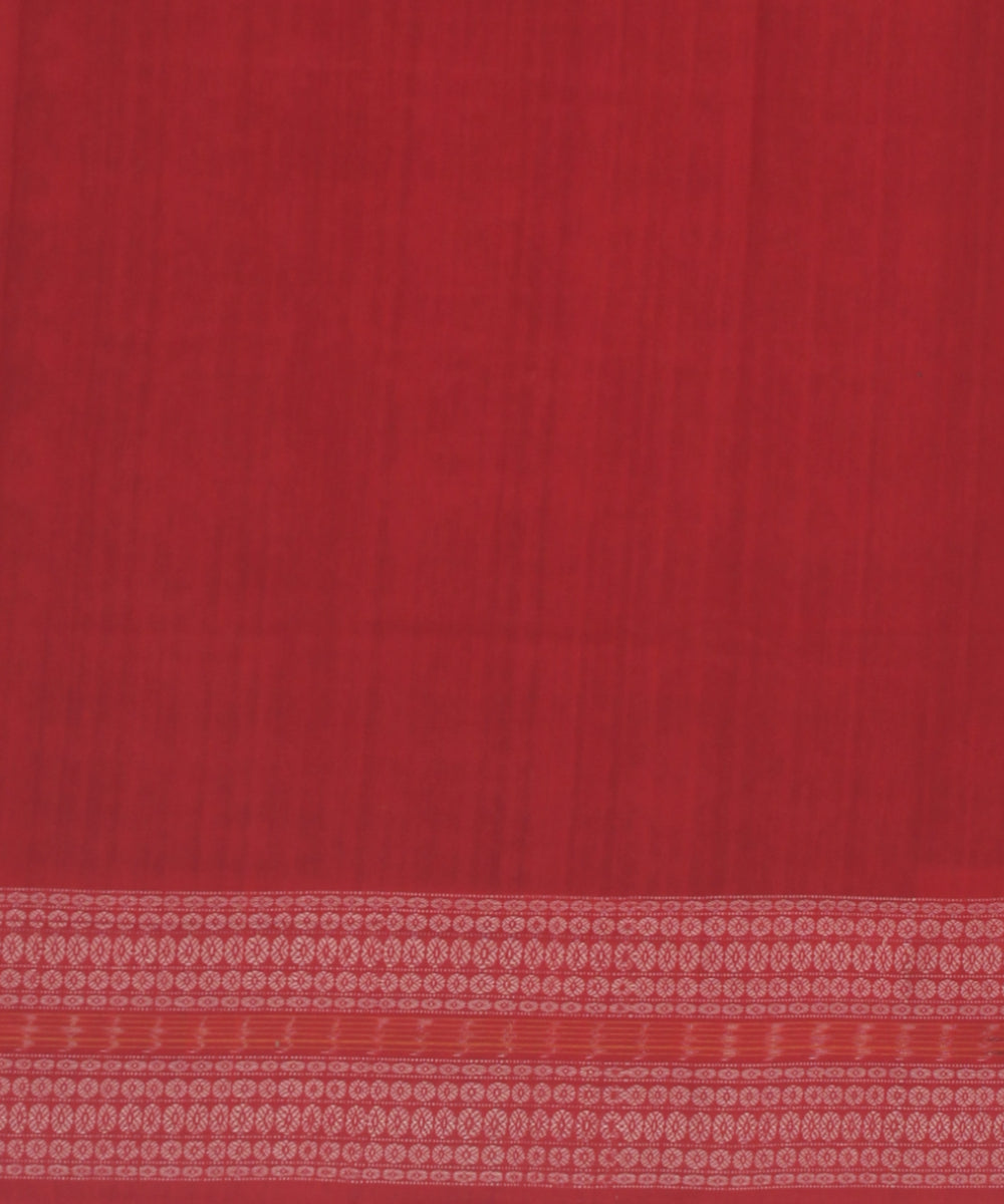 Red cofee cotton handloom sambalpuri saree