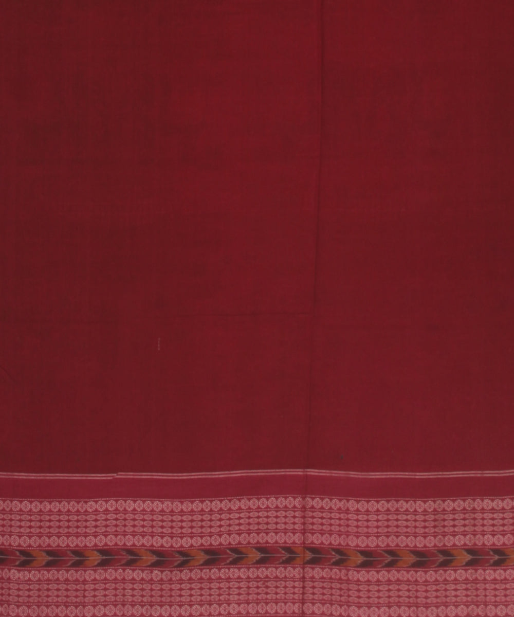 Red maroon cotton handloom sambalpuri saree