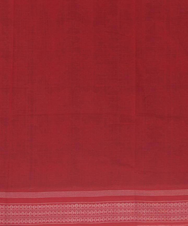 Sky blue red cotton handloom sambalpuri saree