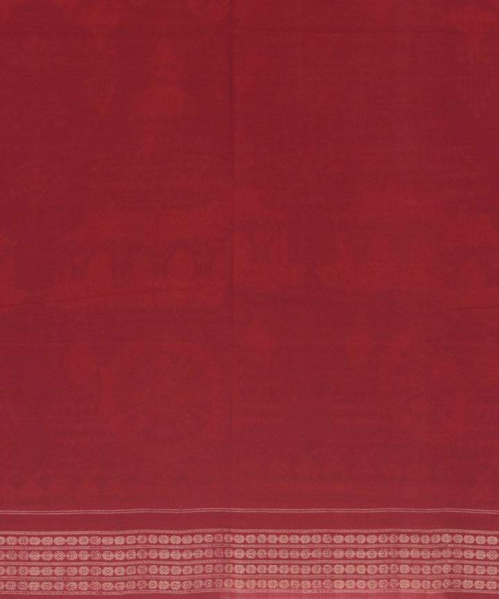 Maroon red cotton handloom sambalpuri saree
